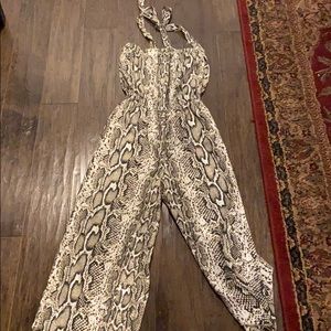 Snake print jump suit